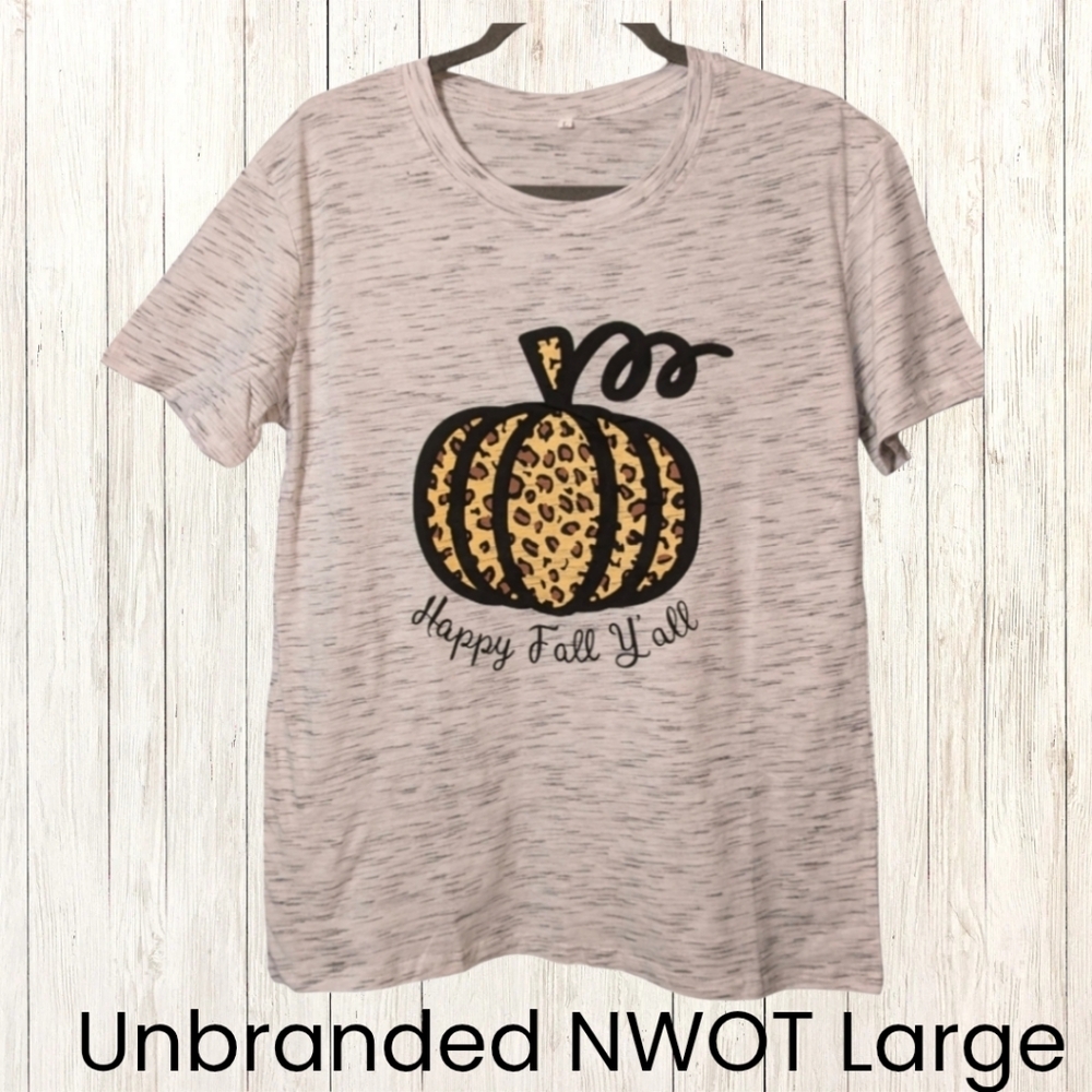 Unbranded Large Space Dye Fall Y'all T-shirt NWOT